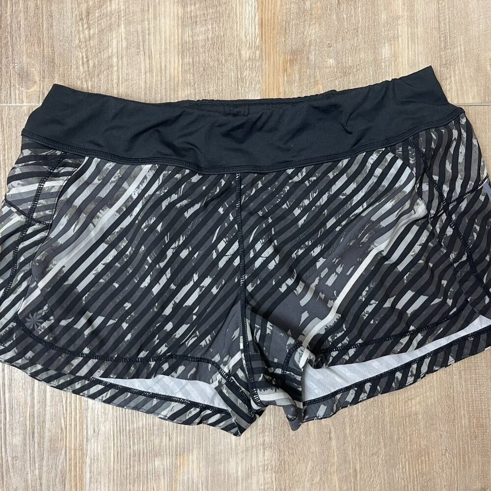 Athleta Black Gray Shorts Medium